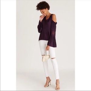 Ramy Brook Faretta Silk Cold-Shoulder Blouse